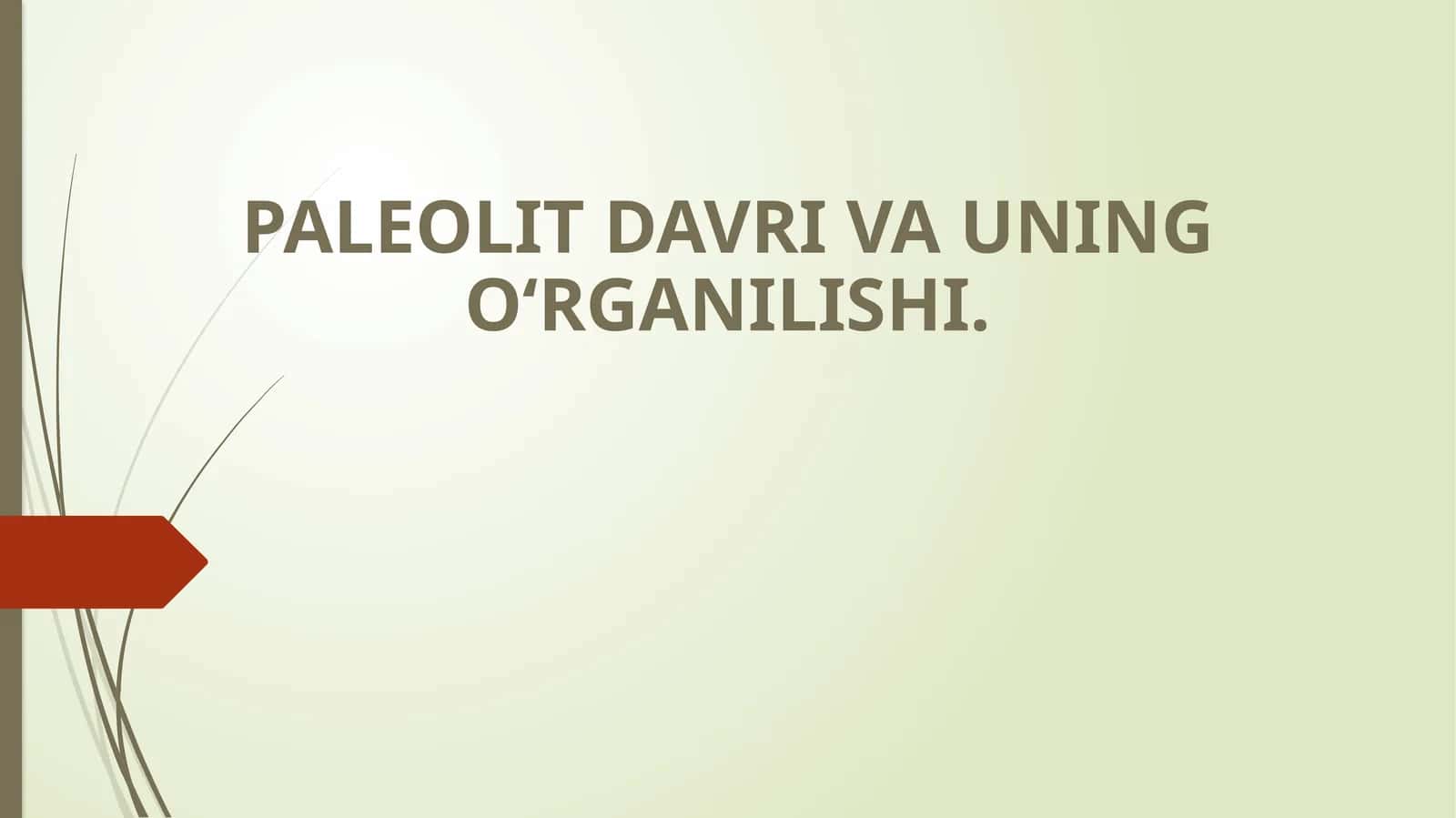 Paleolit doirasida madaniy hayot