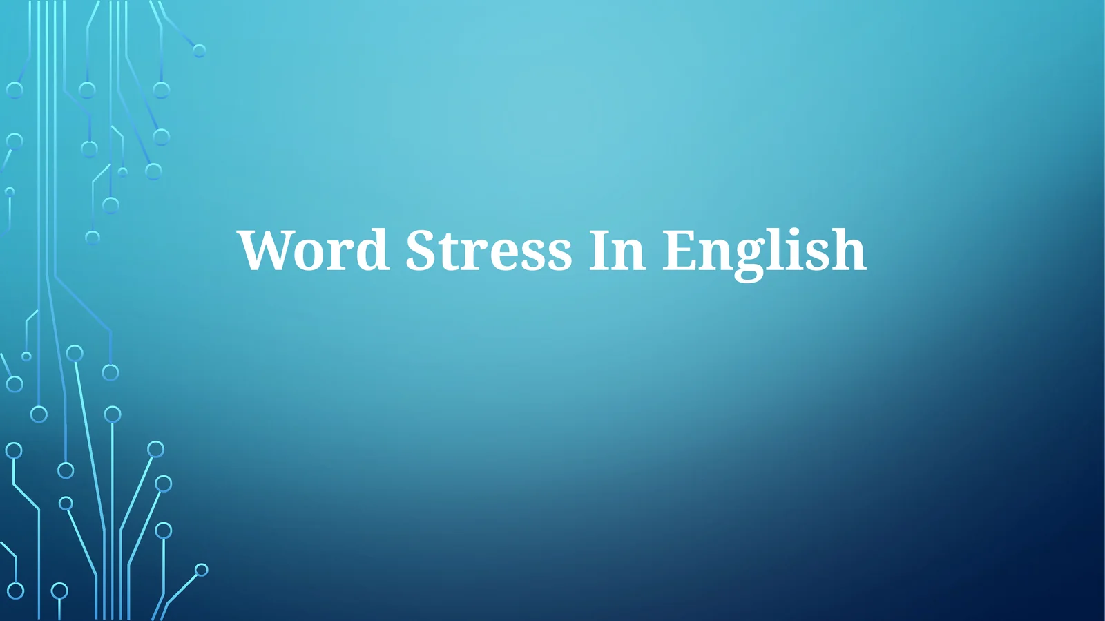 Word Stress In English