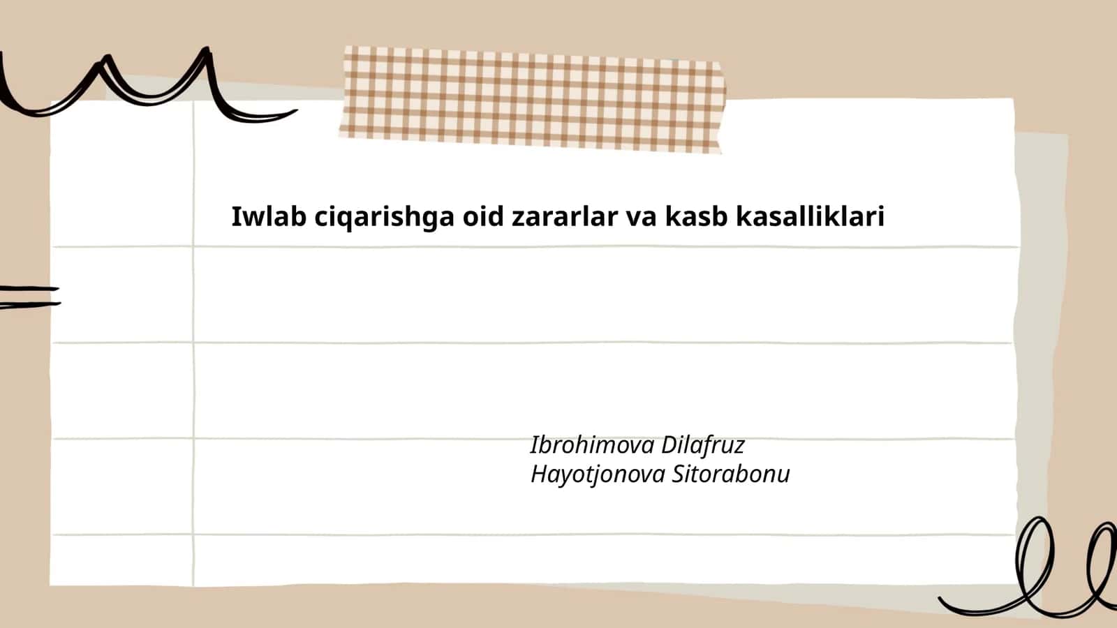 Iwlab ciqarishga oid zararlar va kasb kasalliklari