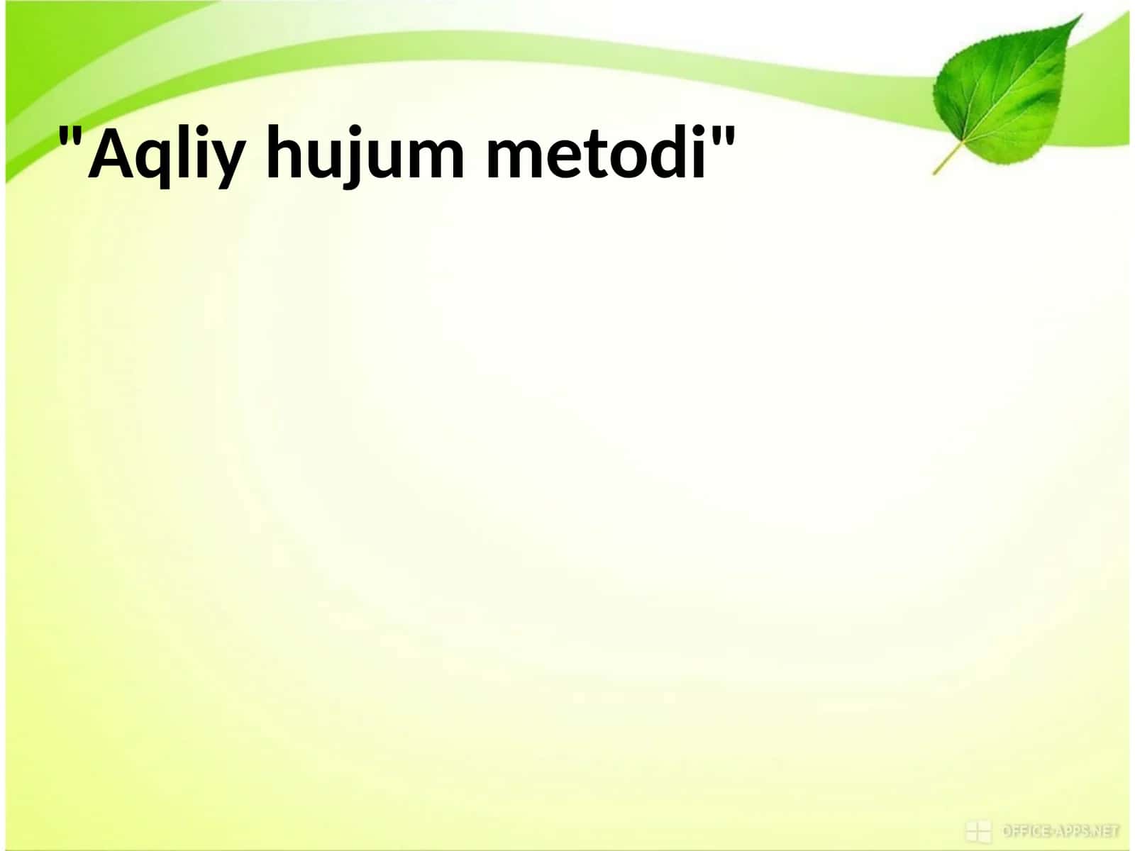 Aqliyhujummetodi