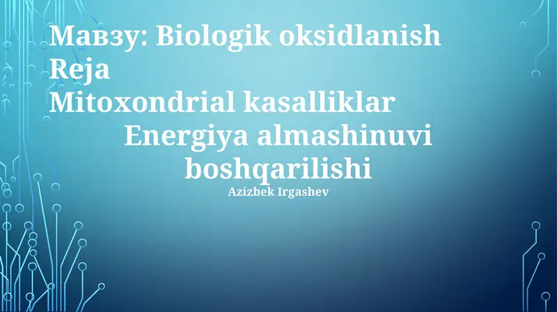 Biologik oksidlanish