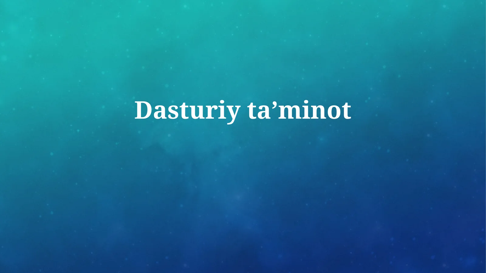 Dasturiy ta'minot