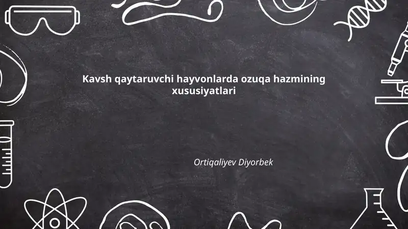 Kavsh qaytaruvchi hayvonlarda ozuqa hazmining xususiyatlari