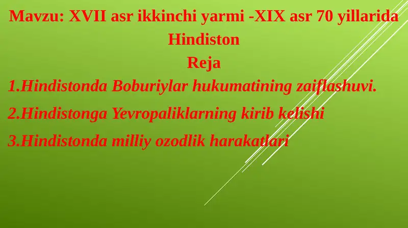 XVII-XIX asrlarda Hindiston