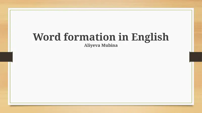 Word formation in English