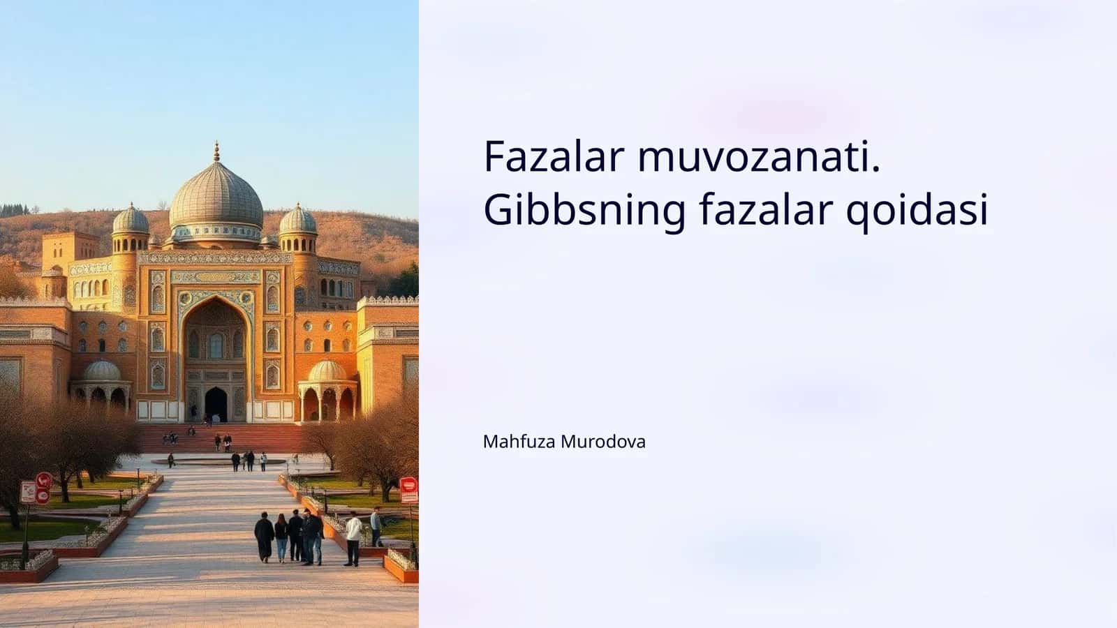 Gibbsning fazalar qoidasi