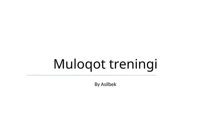 Muloqot treningi