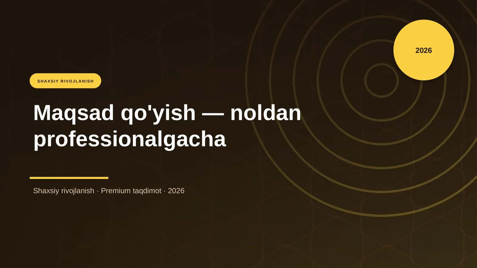 Maqsad qo'yish — noldan professionalgacha