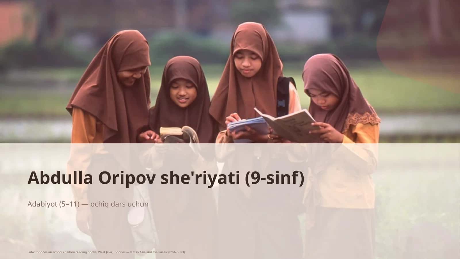Abdulla Oripov she'riyati (9-sinf)