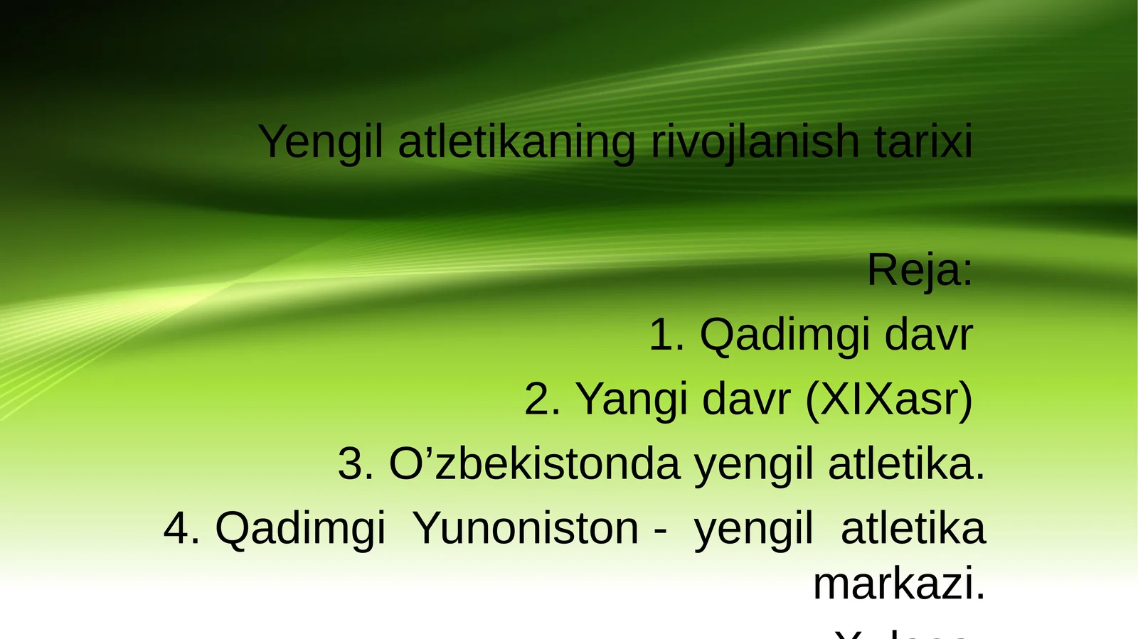 Yengil atletikaning rivojlanish tarixi