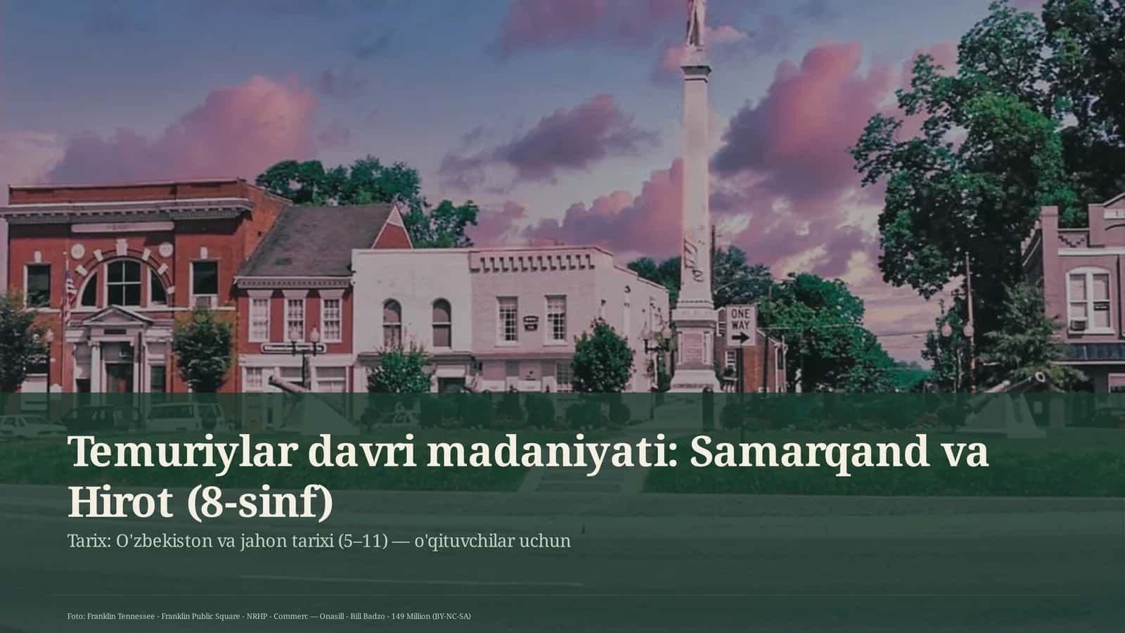 Temuriylar davri madaniyati: Samarqand va Hirot (8-sinf)