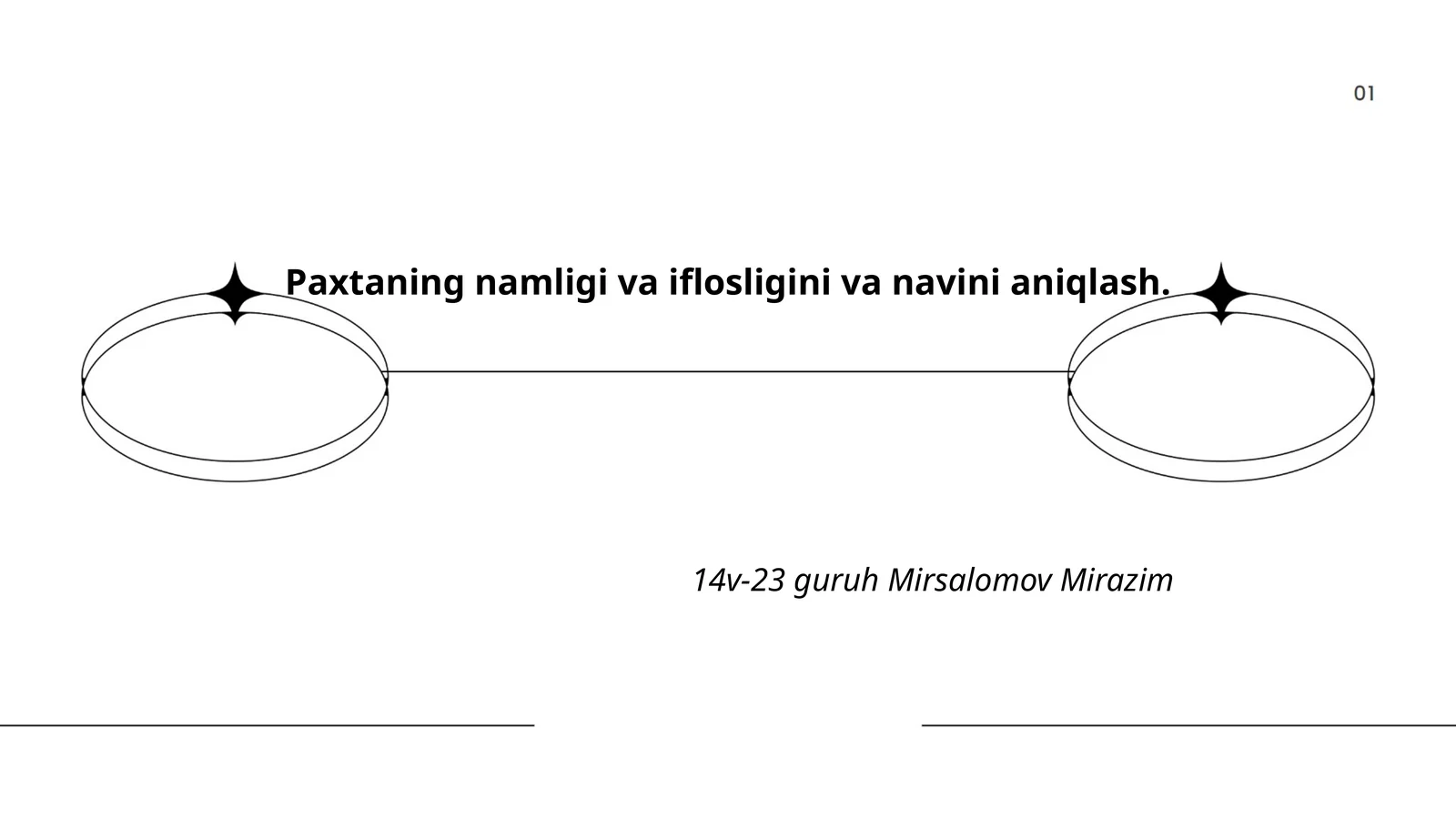 Paxtaning namligi va iflosligini va navini aniqlash