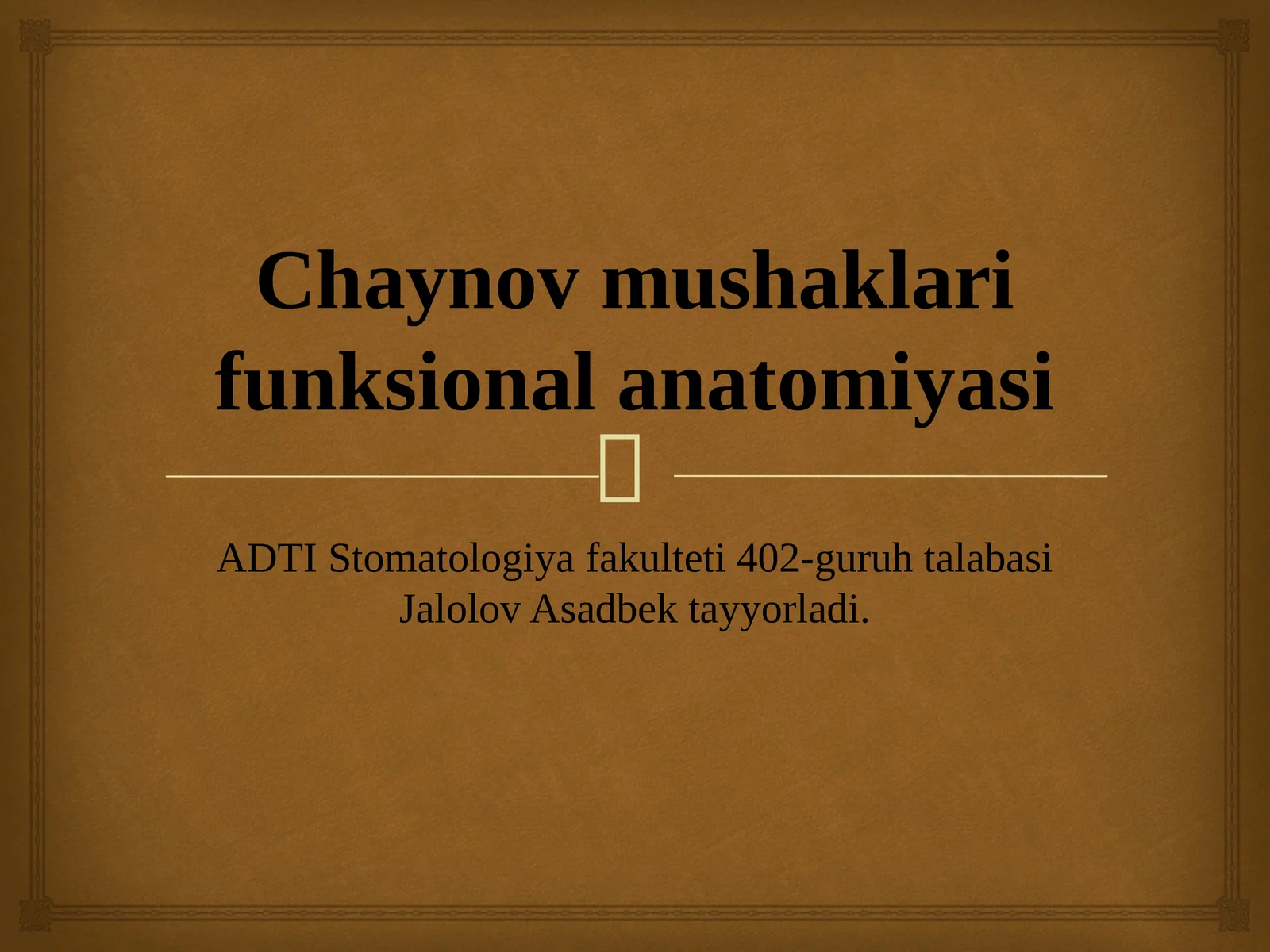 Chaynov mushaklari funksional anatomiyasi