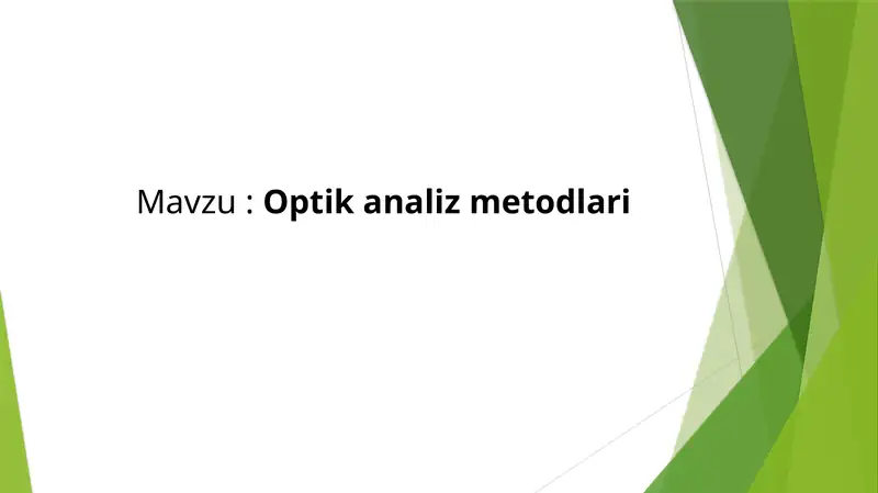 Optikan aliz metodlari