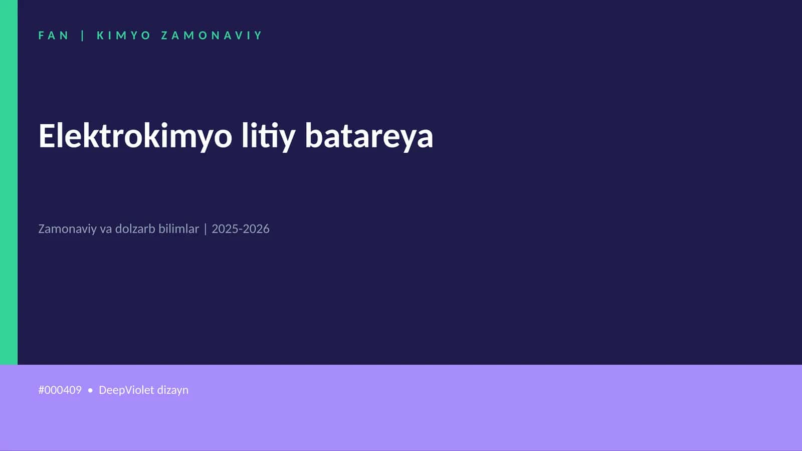 Elektrokimyo litiy batareya
