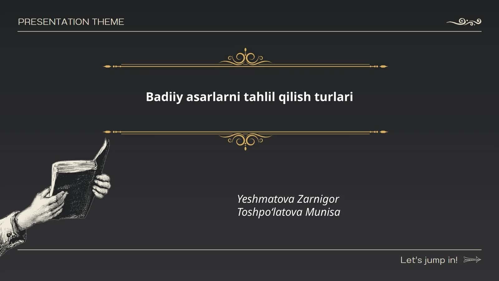 Badiiy asarlarni tahlil qilish turlari