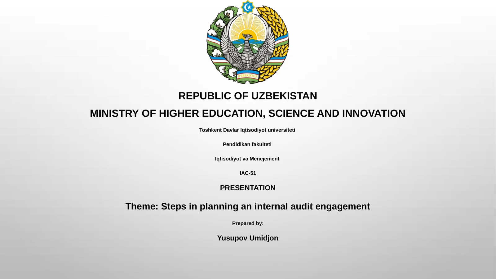 Steps in planning an internal audit engagement
