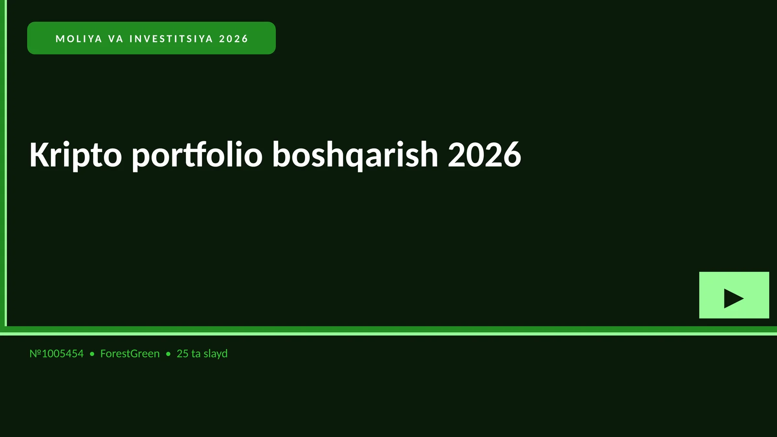 Kripto portfolio boshqarish 2026