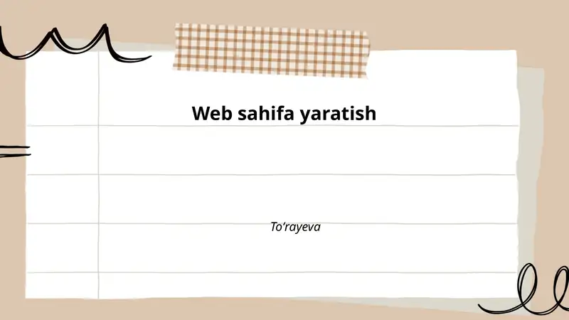 HTML asoslari va sahifa tuzilishi