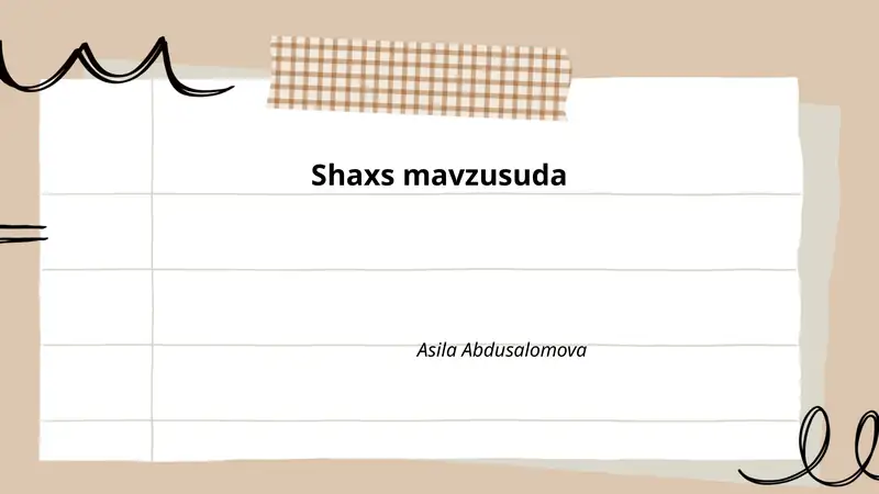 Shaxs mavzusuda