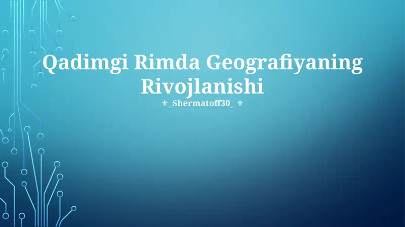 Qadimgi Rimda Geografiyaning Rivojlanishi