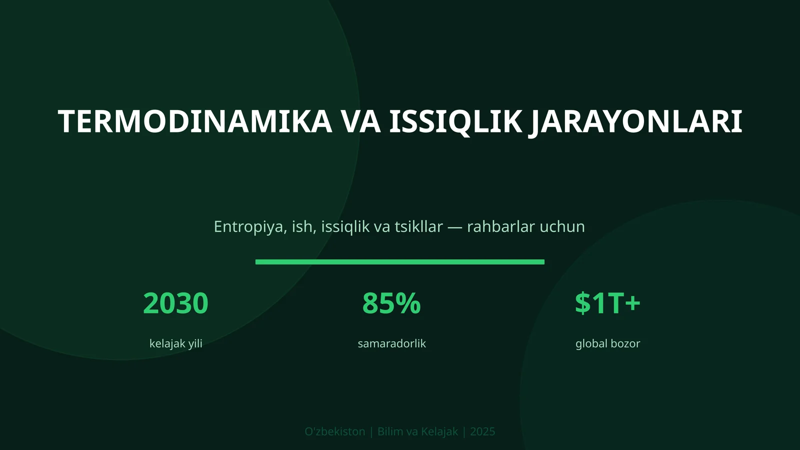 Termodinamika va issiqlik jarayonlari