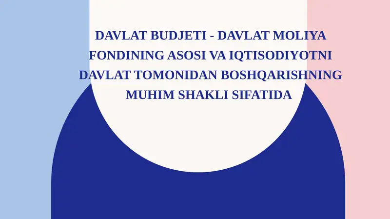 Davlat budjeti - davlat moliya fondi