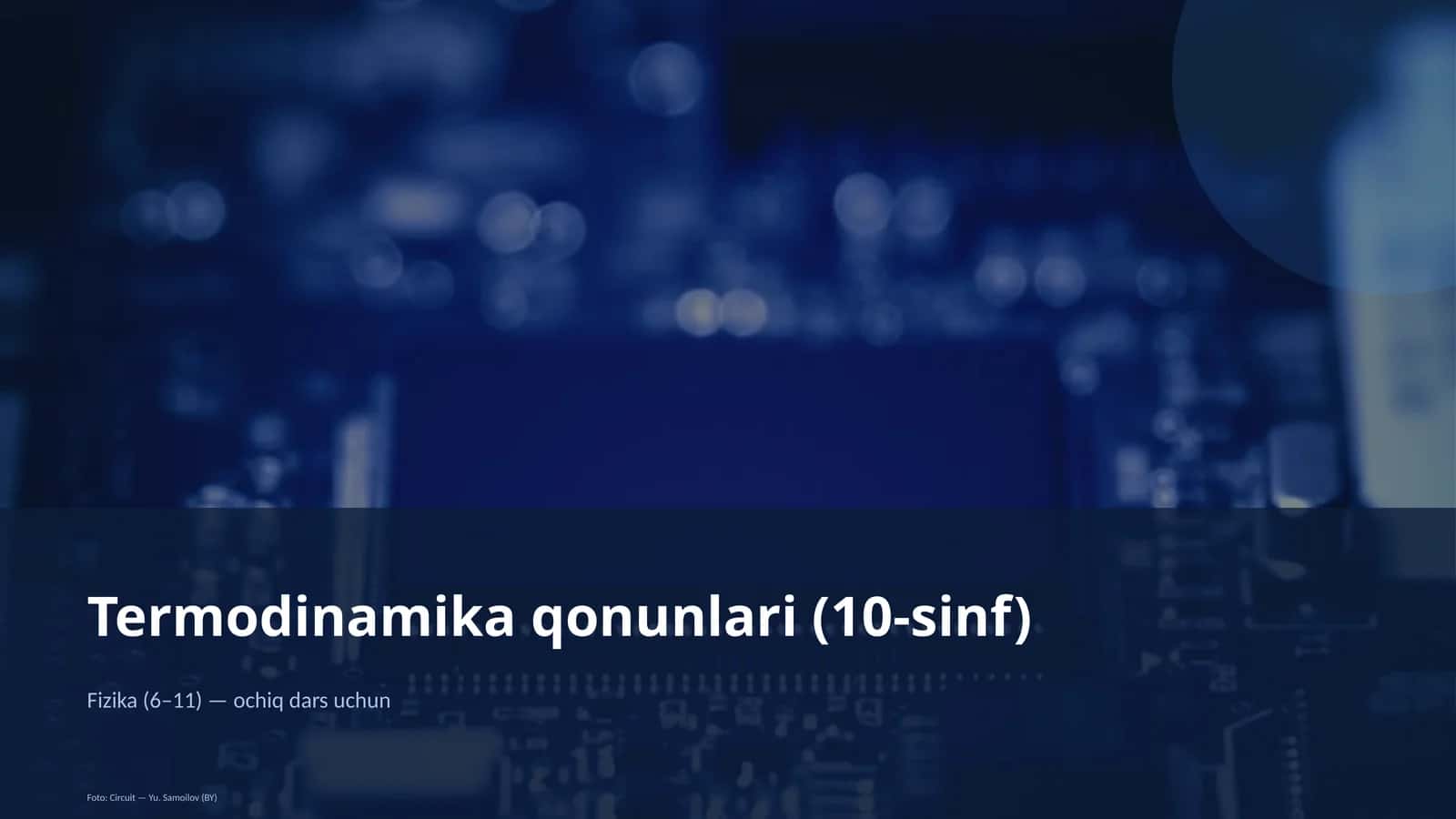 Termodinamika qonunlari (10-sinf)