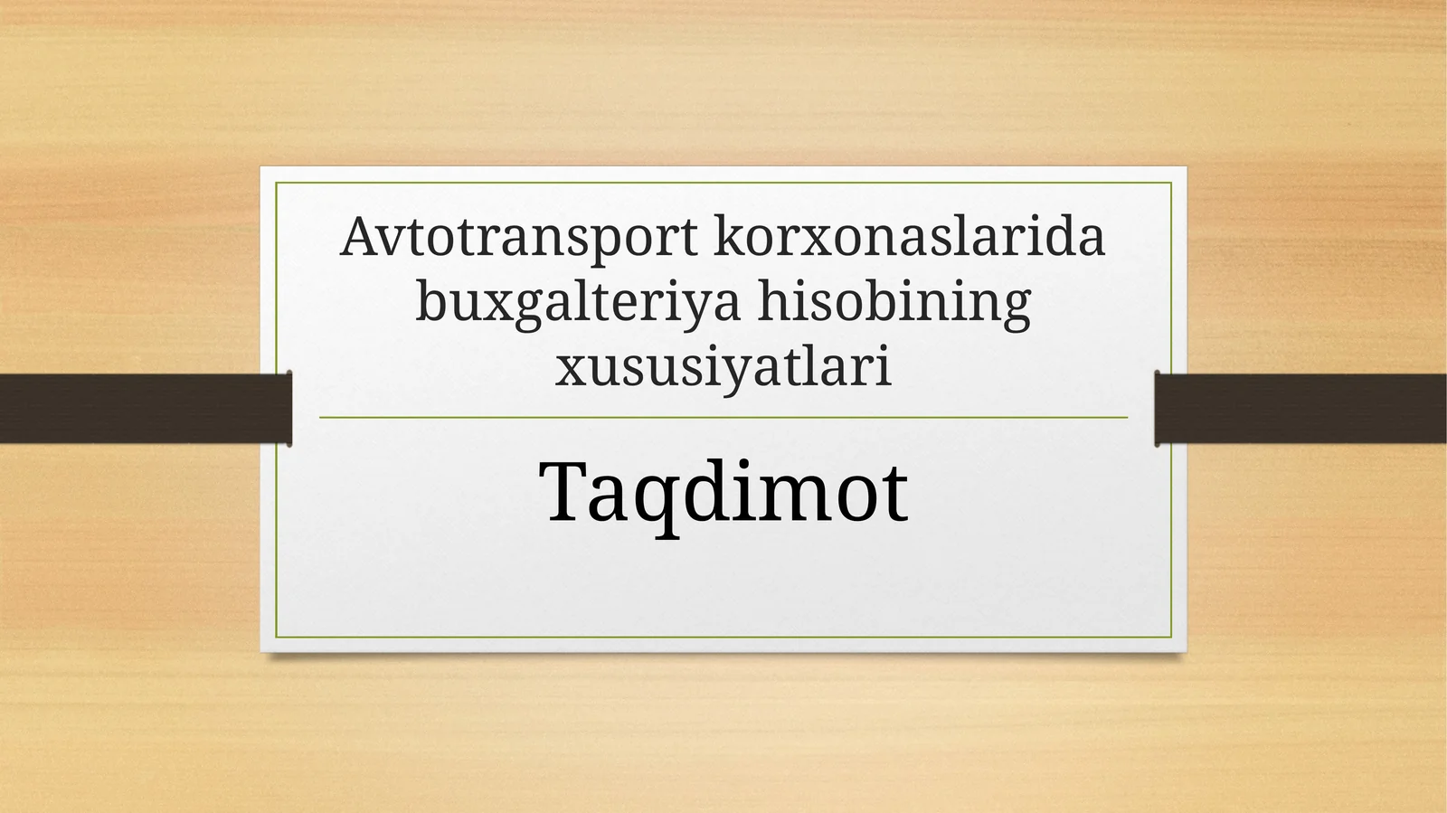 Avtotransport korxonaslarida buxgalteriya hisobi