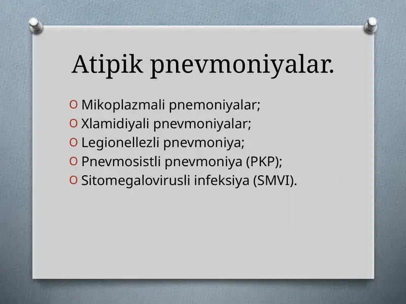 Atipik Pnevmoniyalar