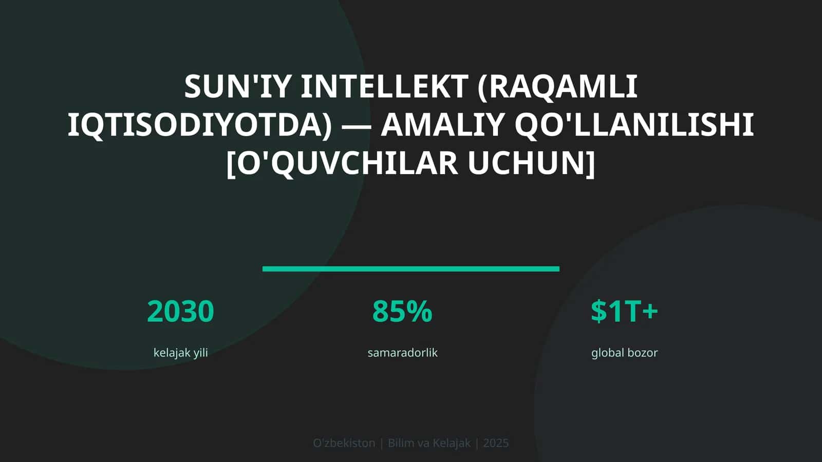 Sun'iy intellekt (raqamli iqtisodiyotda) — amaliy qo'llanilishi [o'quvchilar uchun]