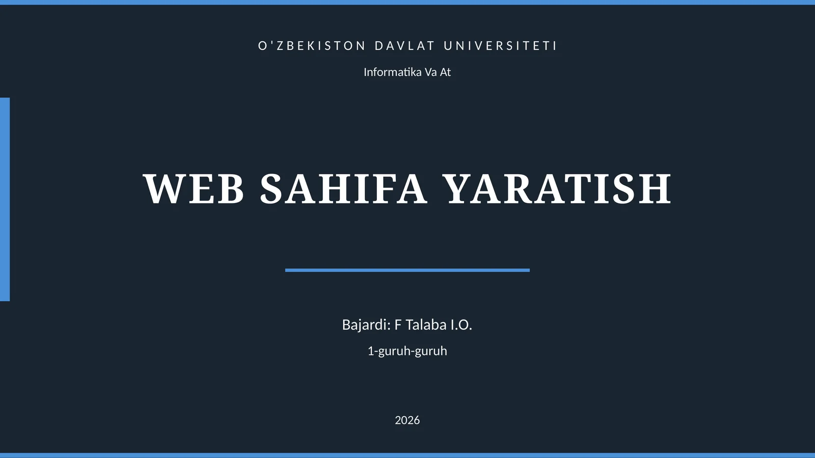 WEB SAHIFA YARATISH
