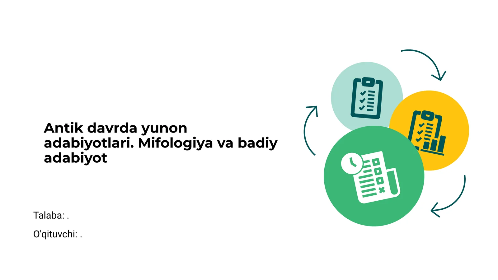 Antik Yunon Adabiyotlari. Mifologiya va badiy adabiyot