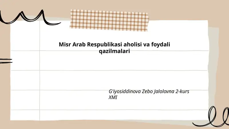 Misr Arab Respublikasi aholisi va foydali qazilmalari
