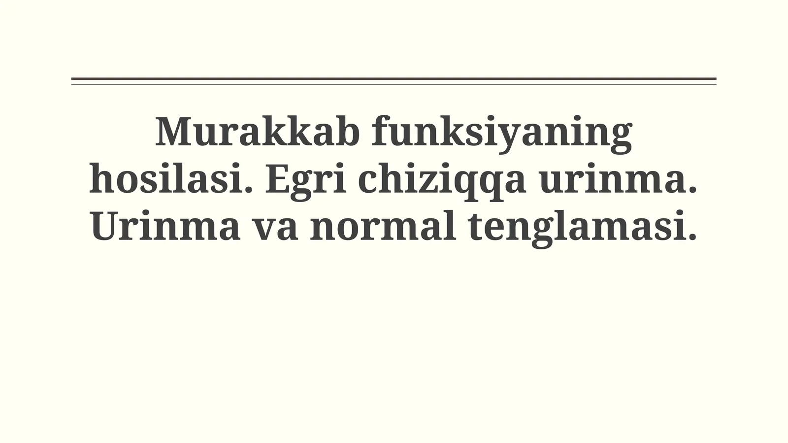 Murakkab funksiyaning hosilasi