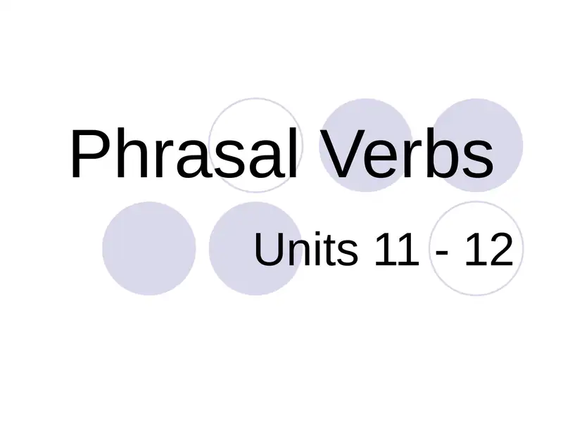 Phrasal verbs