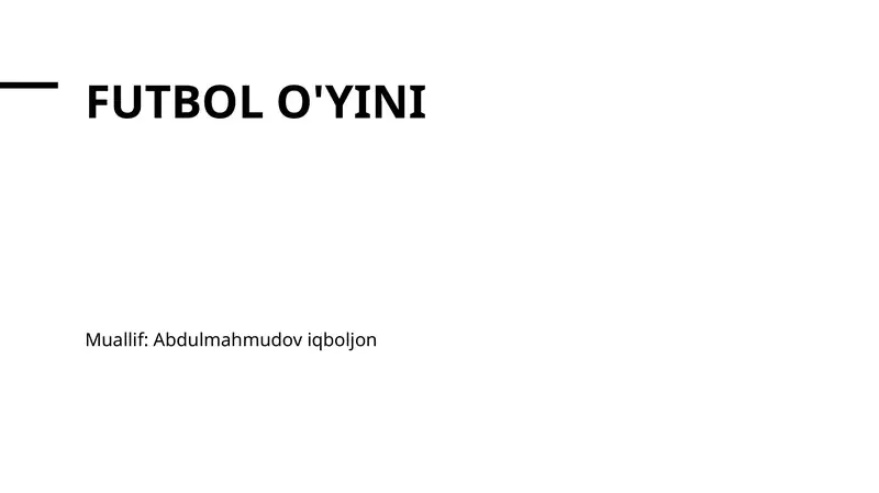 Futbol o'yini