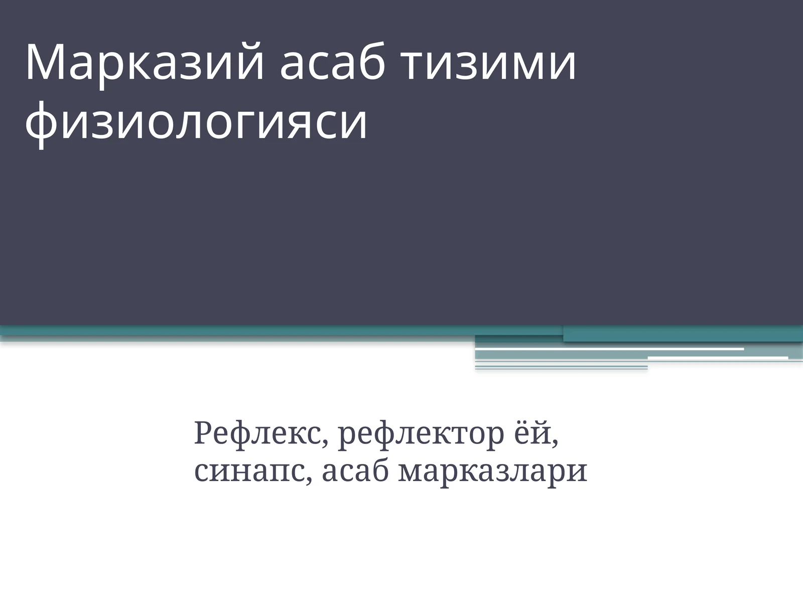 Марказий асаб тизими физиологияси