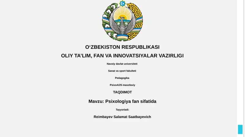 Psixologiya fan sifatida