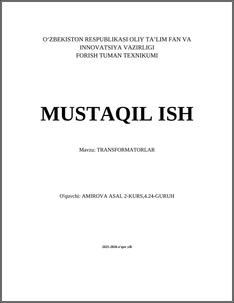 TRANSFORMATORLAR