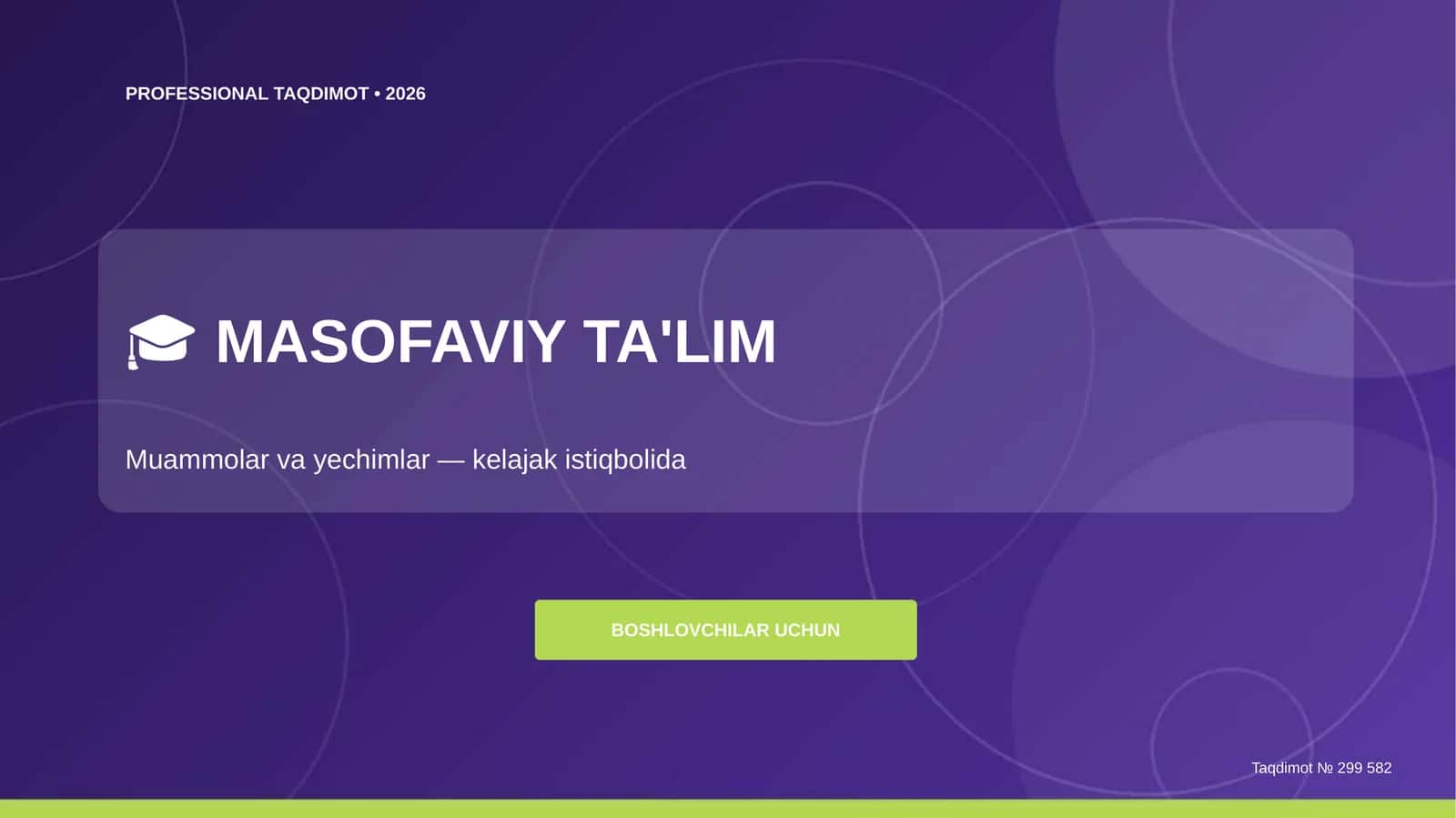 MASOFAVIY TA'LIM