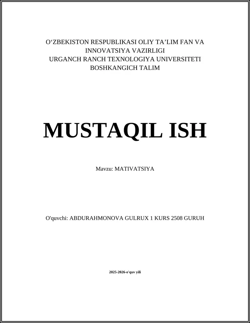 MATIVATSIYA