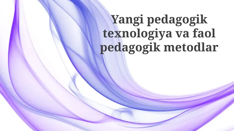 Yangipedagogiktexnologiyavafaolpedagogikmetodlar