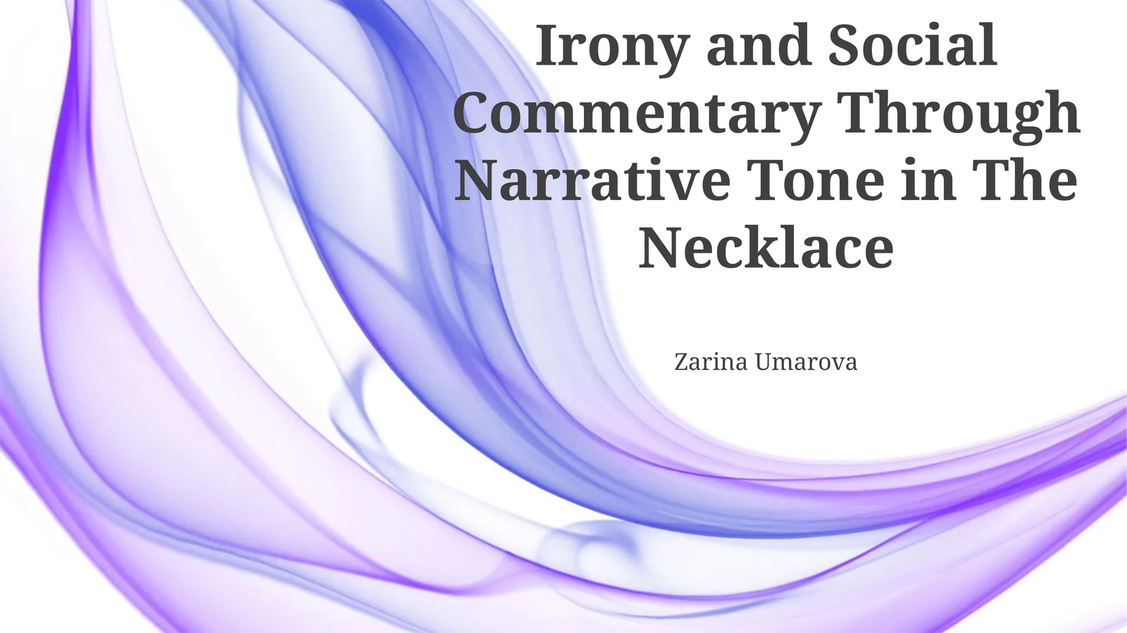 Irony and Social Commentary Through Narrative Tone in The Necklace