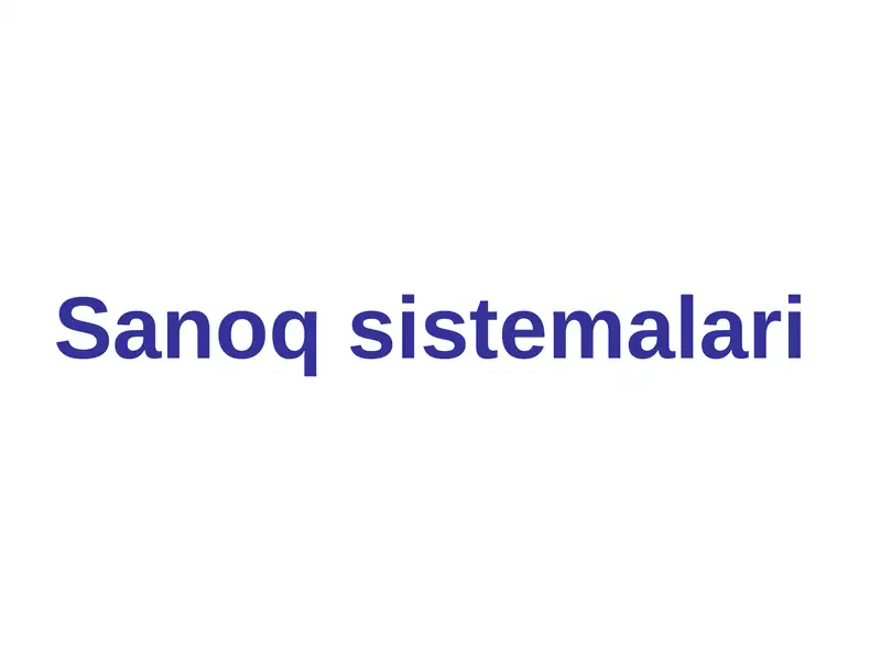 Sanoq sistemalari