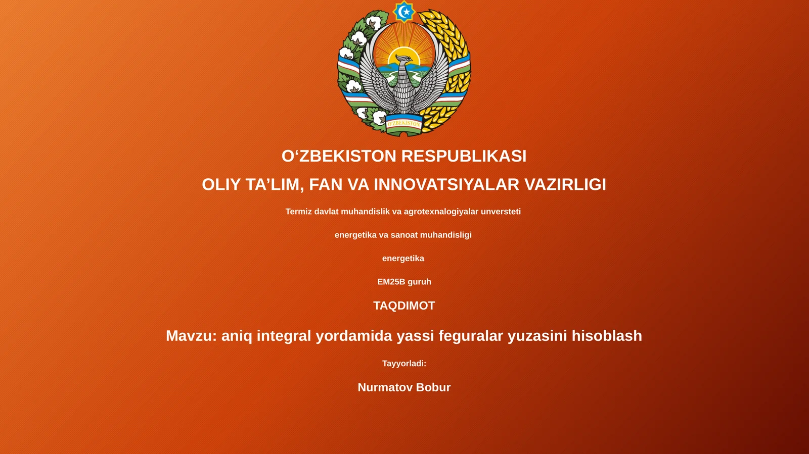 Aniqlangan Integral yordamida Yuzani Hisoblash Asoslari