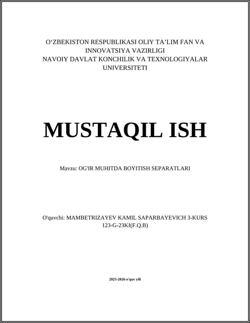 Og'ir kimyoviy muhitlarda ishlashga mo'ljallangan separatorlarning materiallari va korroziyaga chidamliligi