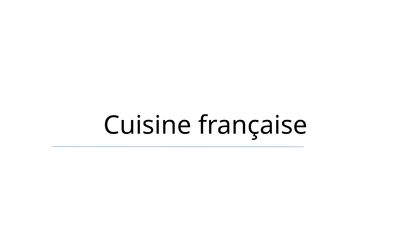Cuisine française