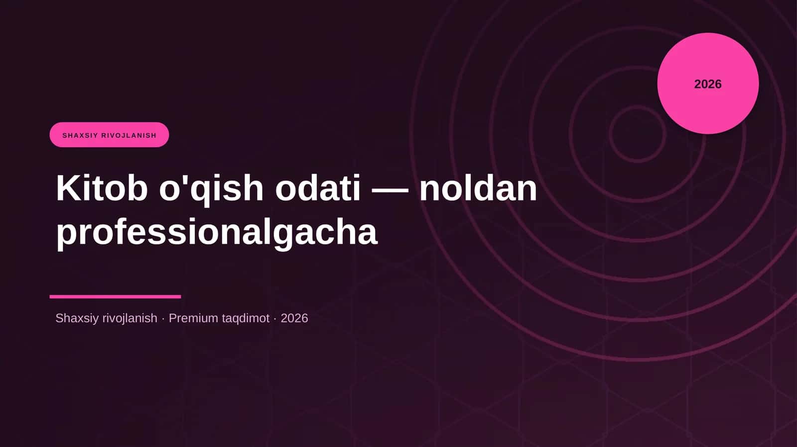 Kitob o'qish odati — noldan professionalgacha