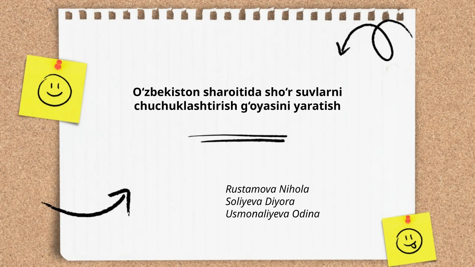 Sho‘r Suvlarni Chuchuklashtirish G‘oyasi